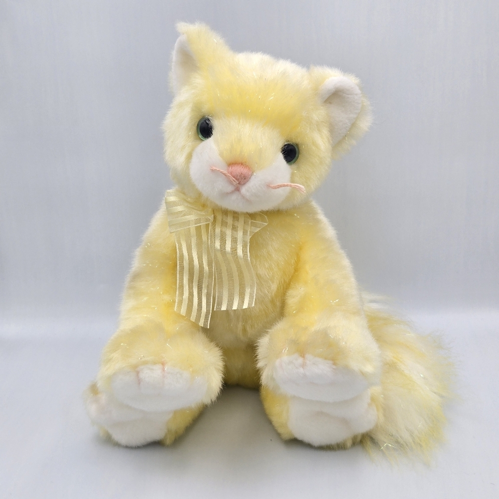 TY Classic Glitz The Cat Kitten Yellow Soft Plush Toy 10” 2003 Glitter